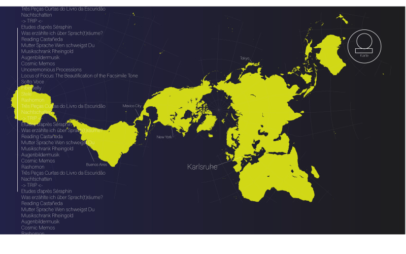 Screenshot of a distorted world map and text on the left margin